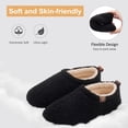 thumbnail image 4 of VANSARTO Women's Fuzzy Memory Foam Slippers with Cozy Curly Fur and Warm Fleece Lining Closed Back Non-Slip House Shoes Lightweight Soft Comfy Indoor Bedroom Slippers, Black, 4 of 6