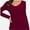 Burgundy, variant on Women's Long Sleeve V-Neck T-Shirt - Fitted Basic Tee, Stretchy Sexy Tight Top, Solid Casual Shirt