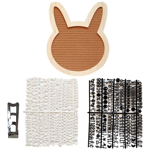 1 Set Letter Board Cartoon Adorable Rabbit Changeable Wood Message Board Household Supplies
