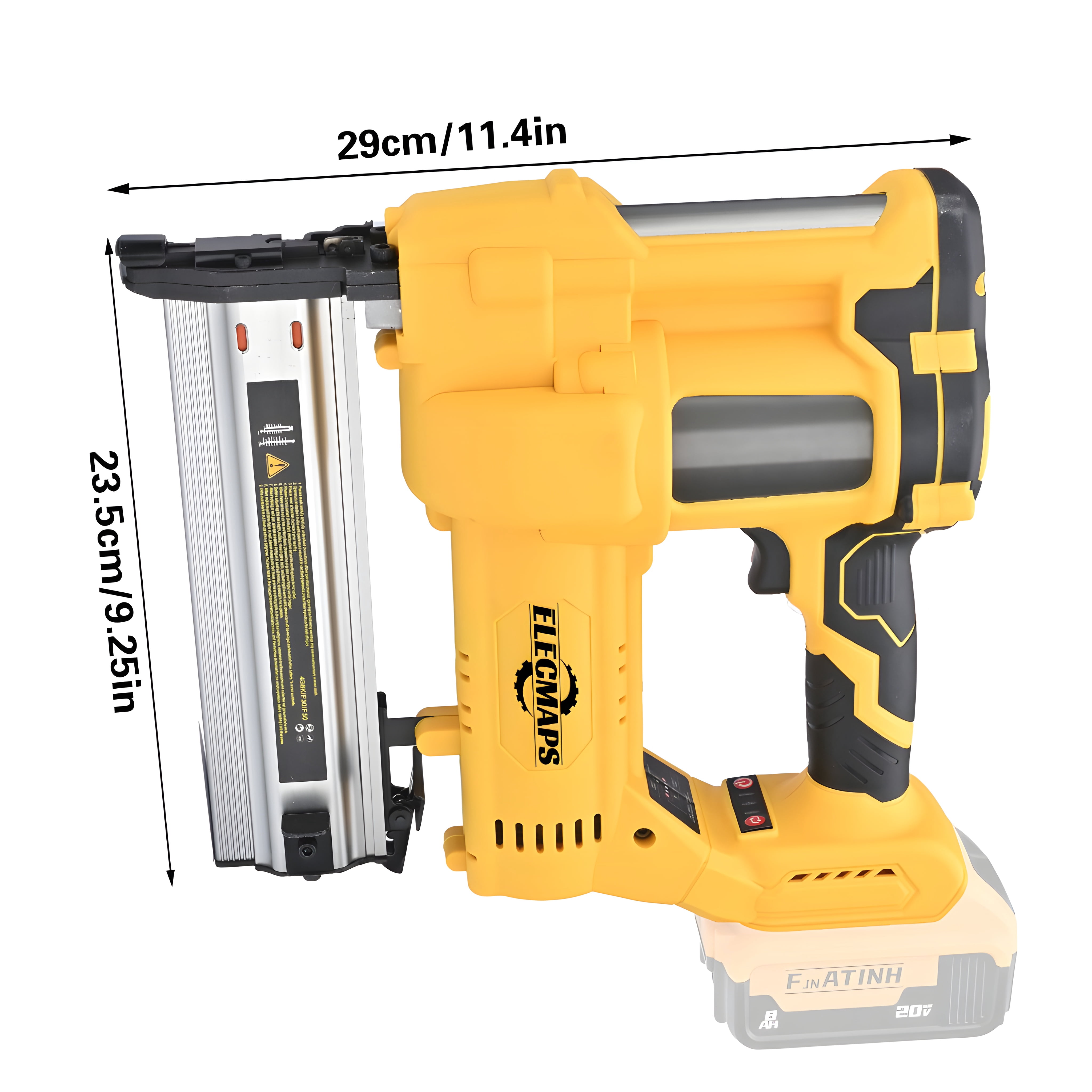 ELECMAPS AirStrike 20-Volt Cordless Brad Nailer, 18-Gauge for Woodworking, Compatible with Dewalt 20V Battery (Battery Not Included)