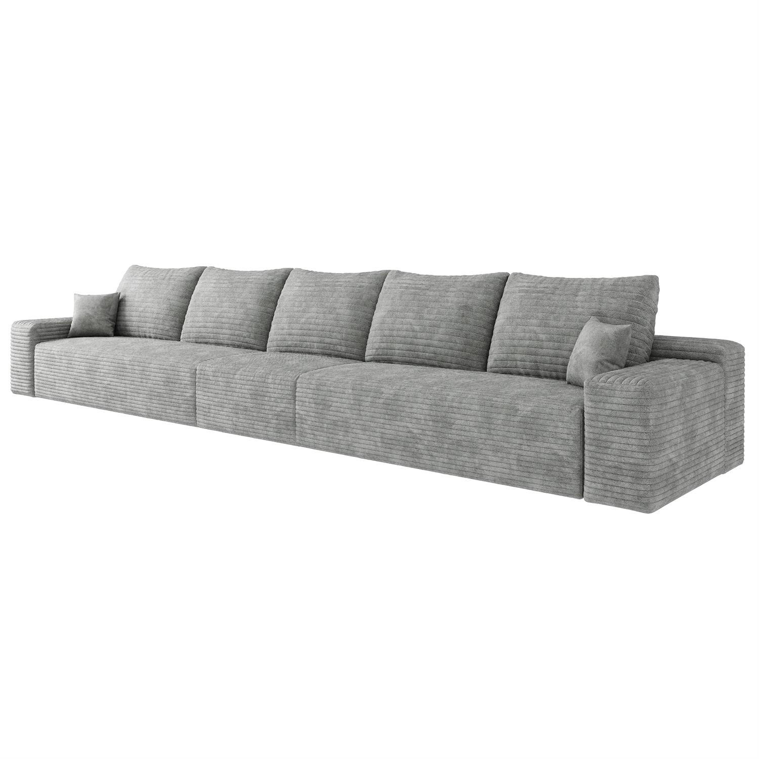 Demi Bonn 168" Cloud Sectional Sofa, Modern Modular Deep Seat Upholstered Couch for Living Room & Bedroom, No Assembly Needed, Gray