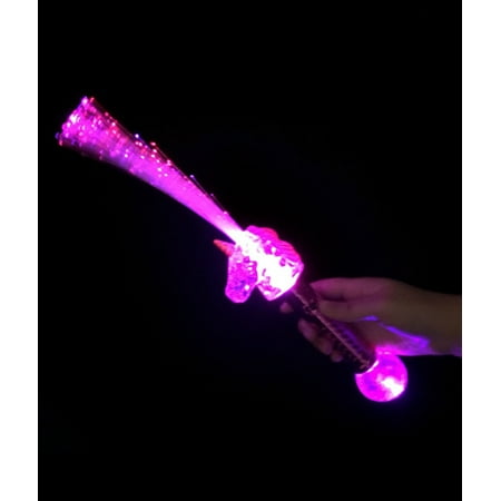Fun Central (BC970) 12 pcs Assorted LED Fiber Optic Unicorn Wands, Magical Wand, Glow Wand, Party Supplies, Fun Toys