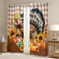 thumbnail image 2 of Manfei Teens Cartoon Turkey Black Out Curtains, Fall Autumn Pumpkin Sunflower Curtains Pack of 2 (42x63 Each), Harvest Thanksgiving Day Bedroom Curtains, Window Curtains Room Decor, 2 of 6