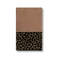 thumbnail image 2 of Authentic Hotel and Spa  Turkish Cotton Cheetah Jacquard Trim Latte Brown Hand Towel, 2 of 3