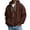 3-Brown, variant on Zip Up Hoodie Men 2026 Fall Winter, Long Sleeve Waffle Knit Full Zipper Hooded Sweatshirt with Pockets, Casual Pullover Top for Daily Wear Black XXL