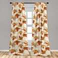thumbnail image 2 of Autumnal Design Window Curtains, Romantic Design Falling Leaves Pattern Watercolor Style Print, Lightweight Decor 2-Panel Set with Rod Pocket, Pair of - 28"x63", Pistachio Green Cinnamon, by Ambesonne, 2 of 3