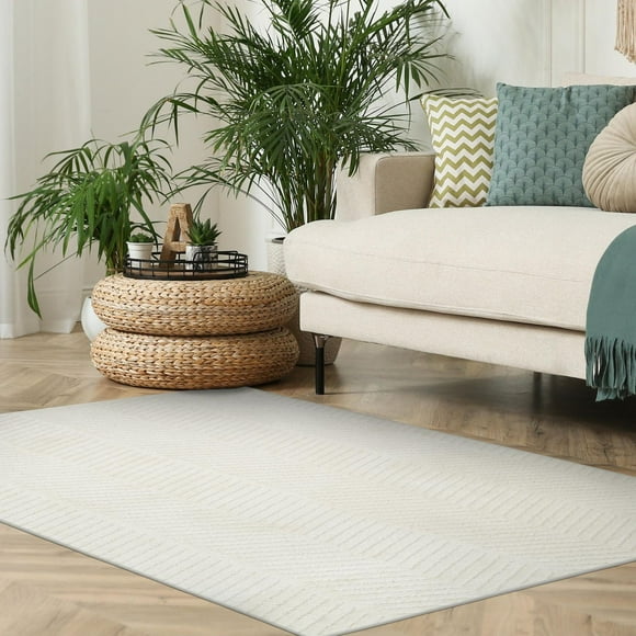 Tapis Avenue B Diagonals blanc cassé 5' x 7'