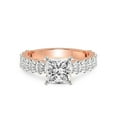 thumbnail image 3 of 3 Carat IGI Certified Princess Shape Lab Grown Diamond Engagement Ring | 14K Rose Gold | Lillian Eternity Oval Shape Side Lab Diamond Ring | FG-VS1-VS2 Quality Friendly Diamonds, 3 of 5