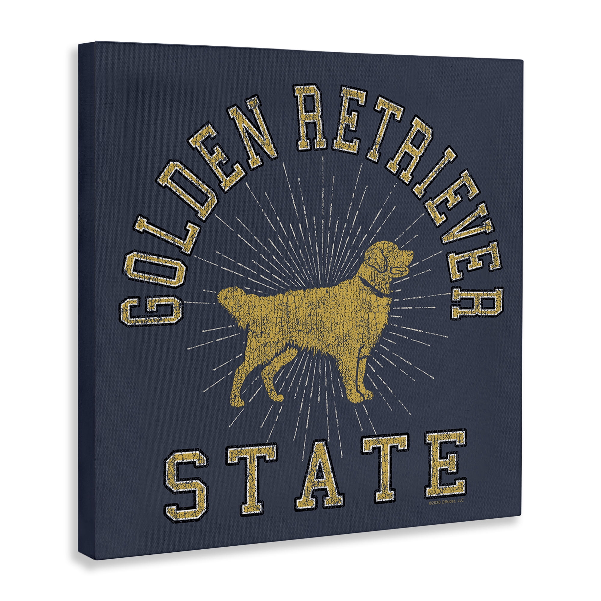 Stupell Industries Golden Retriever State Novelty & Humor Painting Wrapped Canvas Art Print Wall Art, 30 x 30
