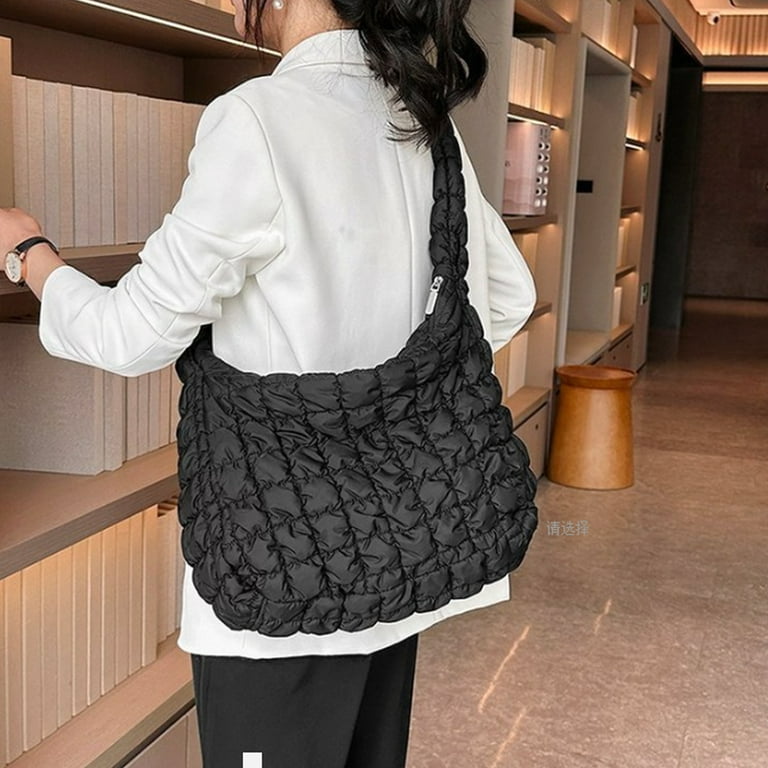 Quilted fabric tote bag - Women's fashion