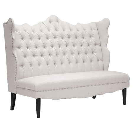 Baxton Studio Witherby Linen Modern Dining Banquette Bench, Beige