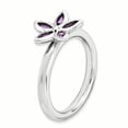 thumbnail image 3 of Bague Fleur Améthyste en Argent Sterling Stackable Expressions Taille 9, 3 of 3