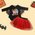 thumbnail image 2 of MEZZALL Halloween Baby Girl Outfits Bat Sleeve Tops Skirt Set Toddler Girls 0 18 Months Cute Party Dress Fall Winter Casual Wear Breathable Clothing, 2 of 3
