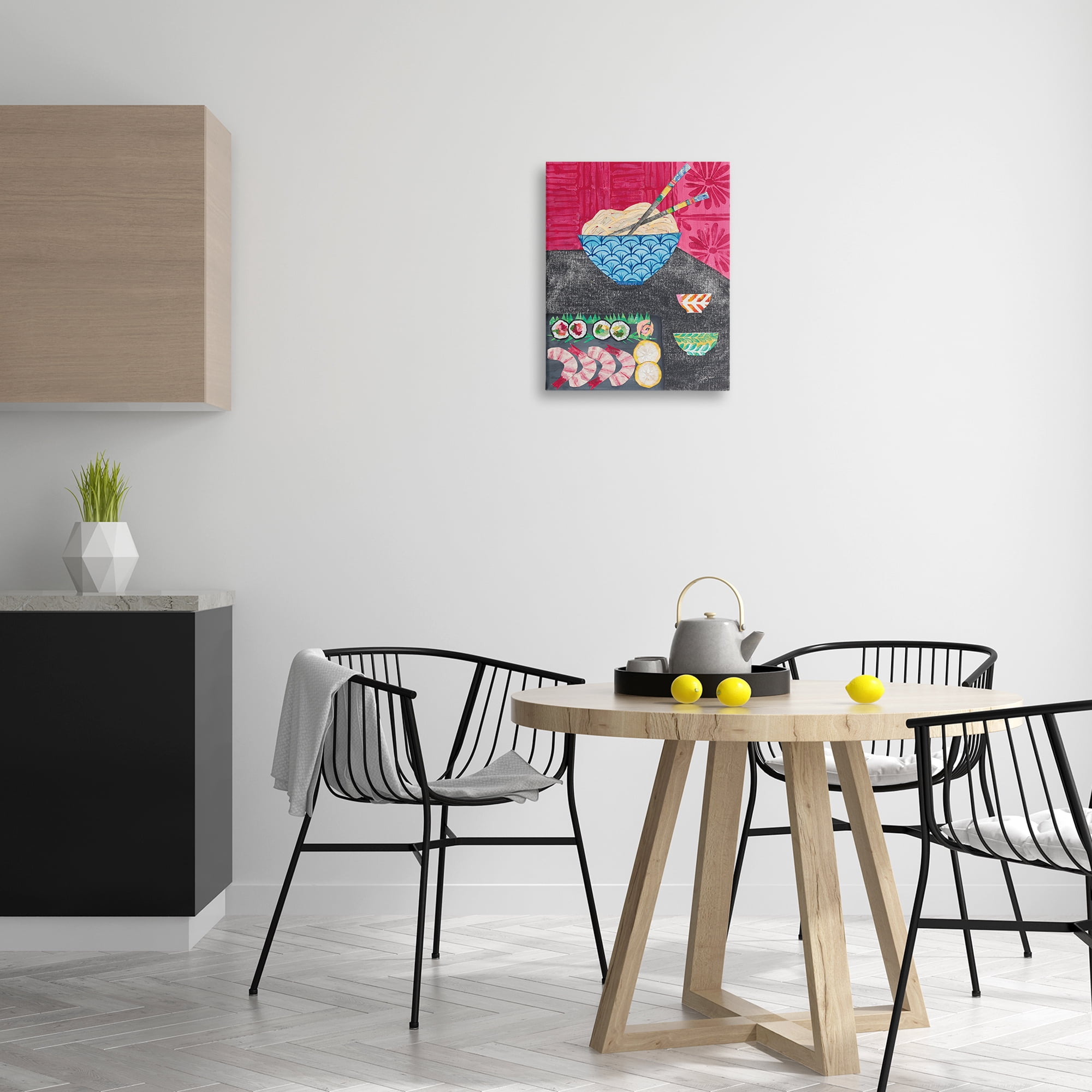 Stupell Industries Patterned Sushi Tablescape Food & Beverage Painting Wrapped Canvas Art Print Wall Art, 16 x 20