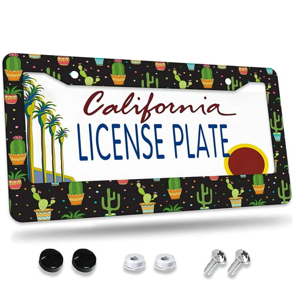 1 Pcs Unicorn and Desserts License Plate Frame, License Plate Cover for Car Decorative Parts, Aluminum License Plate Bracket Holder Rust-Proof for US Standard Car