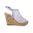 thumbnail image 3 of BLISSFUL STEP Chaussures pour Femmes Sandales à Talon Compensé à Bout Ouvert à Plateforme avec Lacets Fleur Violette 10, 3 of 7