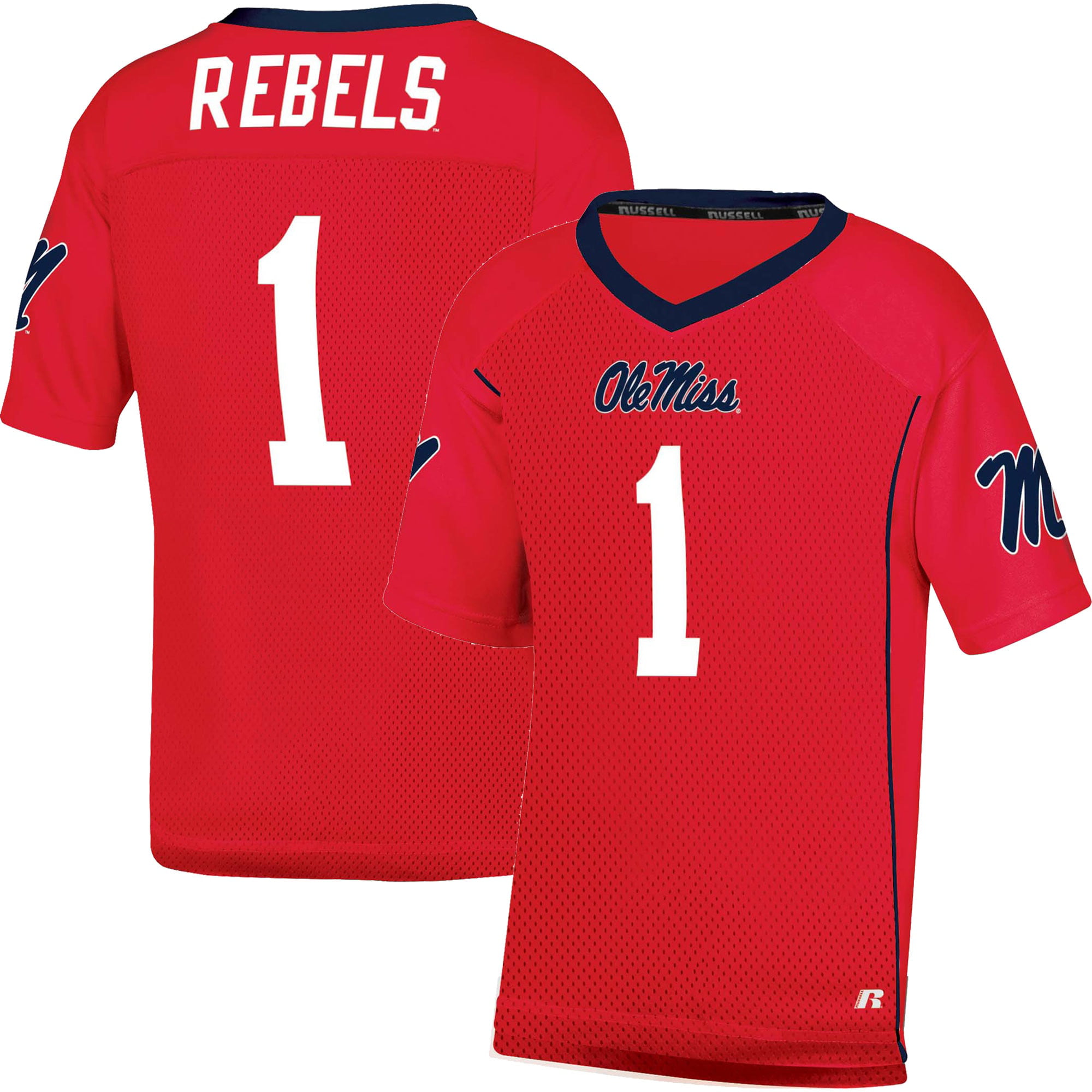 Youth Russell Athletic #1 Red Ole Miss Rebels Football Jersey - Walmart.com