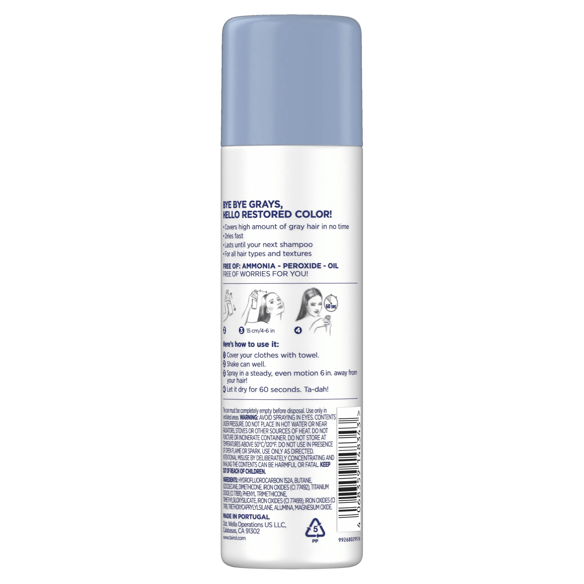 Clairol Root Touch-Up Refreshing Hair Dye Spray, Temporary Hair Color, Light Brown, 3.7 oz