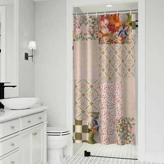 Pioneer Flower Floral Print Pattern Shower Curtain 36"x72" ,Bathroom Decorative Shower Curtains Set with 12 Hooks,Modern Waterproof Washable Shower Curtain