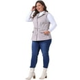 thumbnail image 3 of DARING DIVA Women's Plus Cargo Drawstring Waist Sleeveless Jacket 4X Light Gray, 3 of 6