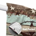 thumbnail image 2 of Teal Brown Texas Star Kitchen Window Curtains, Swag Curtains Valance for Bedroom Living Room Bathroom, Farmhouse Country Wooden Rod Pocket Window Treatment Curtain Block Drapes 2 Panels 36"x45", 2 of 9