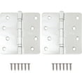 thumbnail image 3 of Stone Harbor Hardware 4" Ball-Bearing Door Hinges, 1/4" Radius Corner, Satin Chrome, 2-Pack, 3 of 3