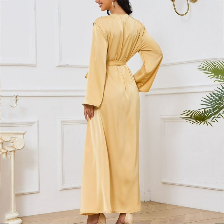 BangWanChi Long Dresses for Women Women'S Casual Dresses Beach Dresses for  Women Vacation Women's Muslim Women's Arabic Fashion Print Long Sleeve V-  Neck Dress - Walmart.com