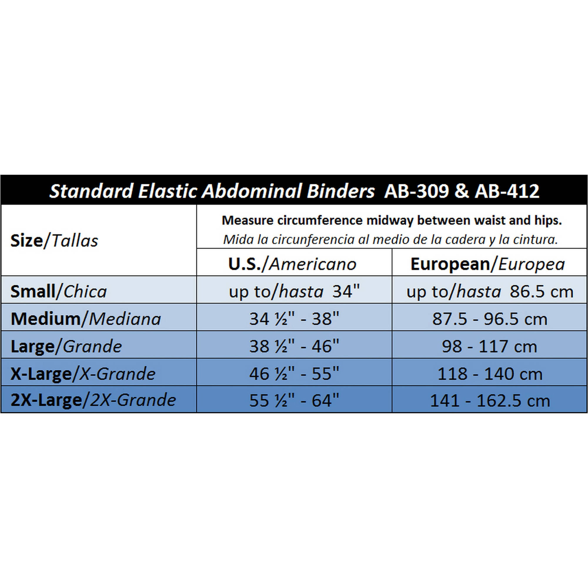 Ita-Med Unisex Elastic Abdominal Support Binder, 3-Panel, 9” Wide,  Post-Surgery, AB-309 S 