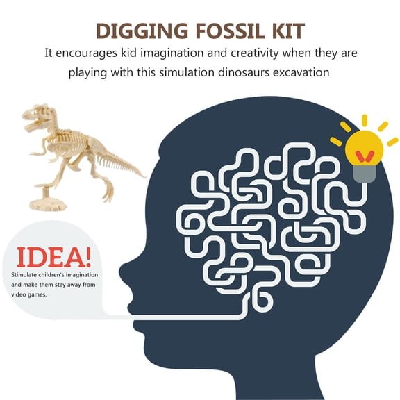 ETHZZLE Dinosaur Excavation Kit for Kids - Realistic Digging Toy Set to Boost Creativity and Hand-Eye Coordination
