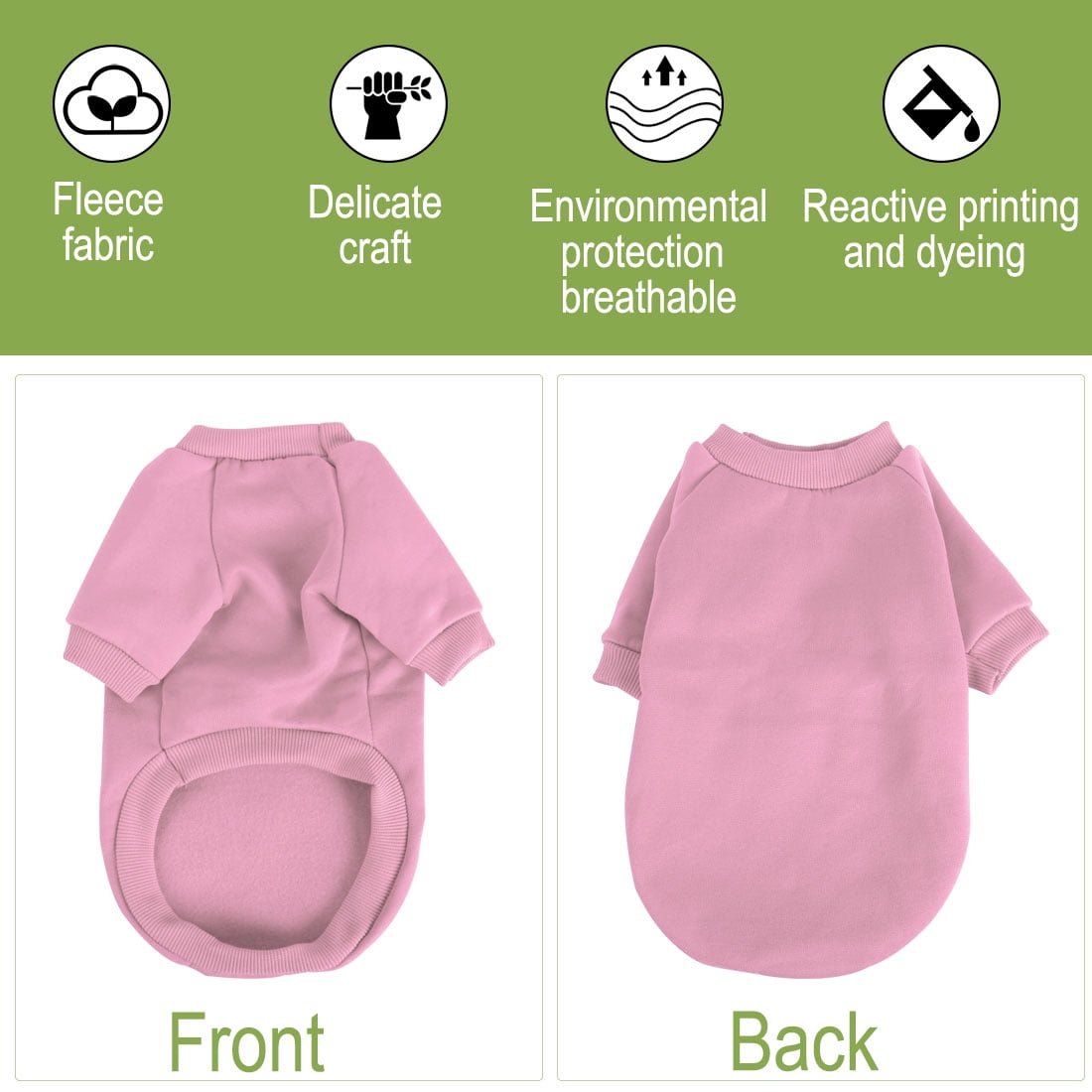 Unique Bargains Cotton Blend Dog Winter Sweatshirt Pet Apparel Fleece Lined Coat M Pink