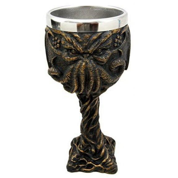 Atlantic Collectibles Cthulhu Mythos Cosmic Giant Octopus The Great One 8oz Resin Wine Goblet Chalice With Stainless Steel Liner
