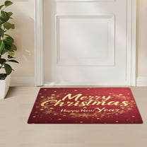 ALAZA Merry Christmas Door Mat Outdoor Indoor Entrance Low Profile Floor Rugs 32"x20"