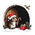 thumbnail image 2 of Cififendec Christmas 2D Mouse No Glue Wall Stickers, 5.91", Arch Shaped Cute Holiday Mouse Decal for Xmas Fireplace Surround Applying, 2 of 6