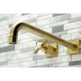 thumbnail image 3 of Kingston Brass KS6047ZX Millennium Two-Handle Wall Mount Roman Tub Faucet, Brushed Brass, 3 of 7