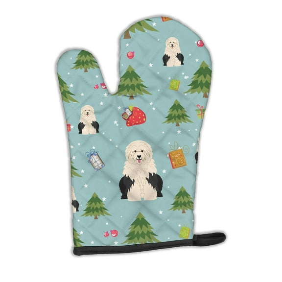 Carolines Treasures BB4756OVMT Christmas Old English Sheepdog Oven Mitt Large multicolor