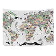 thumbnail image 3 of MYPOP World Map Travel Poster Cities And Sightseeing Att Tapestry Wall Hanging Decoration Home Decor Living Room Dorm 60 x 40 inches, 3 of 4
