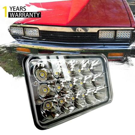 DOT Approved Rectagular 4X6 LED Sealed Beam Headlight Hi/Lo Replace Semi Hid Halogen H4651 H4656 Headlamps For Kenworth T600 W900B Truck Peterbilt 379 Chevy S10 RV Suzuki DRZ Honda XR250 XR400