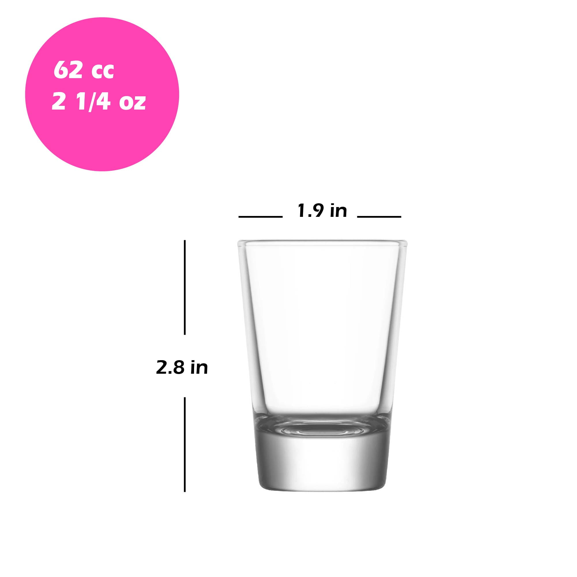 PARACITY Shot glazen Set van 2, Cool Shot glazen met zware PARACITY Shot glazen Set van 2, Cool Shot glazen met zware