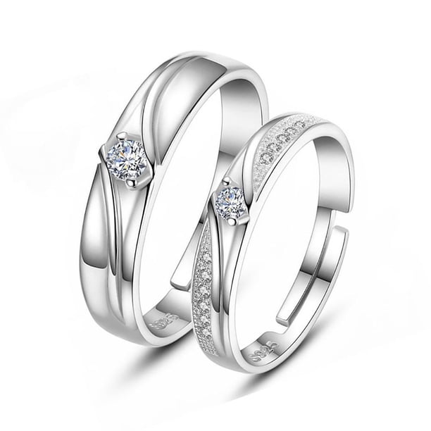 Simulación Parejas Anillo De Diamantes Anillo De Dedo Abierto Ajustable Simulación Propuesta De Matrimonio Anillo Abierto Regalos Para Novia Y Esposa Minnieouse AP005947-00