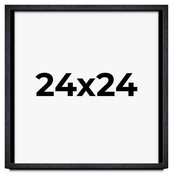 24x24 Shadow Box Frame Black | 1 Inches Deep Real Wood Farmhouse Shadowbox Display Frame | UV
