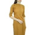 thumbnail image 4 of Phagun Cotton Plain Kurti Tunic Mandarin Collar Ethnic Casual Kurta Blouse, 4 of 7