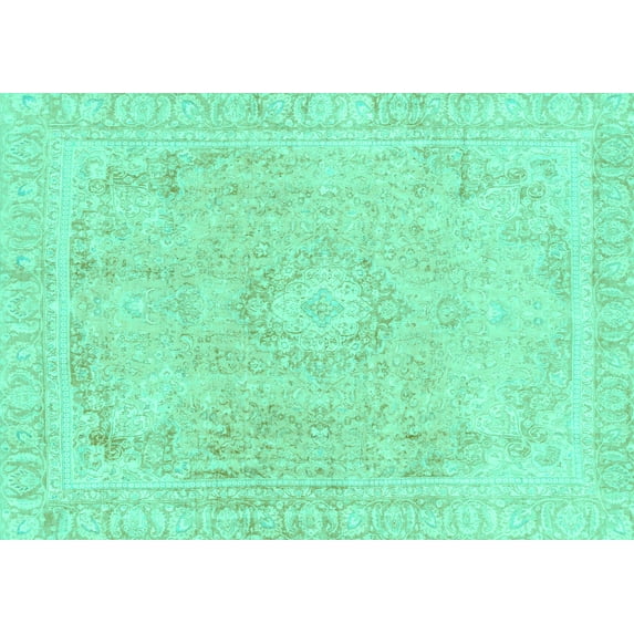 Ahgly Company Indoor Rectangle Abstract Turquoise Blue Modern Area Rugs, 2' x 3'