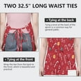 thumbnail image 6 of Red Christmas Candy Cane Apron-Garden Aprons for Women with Pockets-Cotton Linen Waterproof Kitchen Cooking Gardening Aprons Adjustable for Kitchen,Cooking,BBQ and Salon 32"x27", 6 of 7
