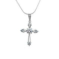 thumbnail image 1 of Paris Jewelry Collar con Cruz de Diamantes de 2 Pza y Oro Blanco de 18 Pza de 18 Pulgadas, 1 of 4
