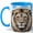 Blue, variant on White Lion Coffee Mug, Blue Eye Wildlife Mug, Ceramic 11 oz