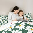 thumbnail image 4 of Manfei Groovy Flower Floral Bedding Comforter Set 7pcs for Kids, Cartoon Daisy Queen Bedding Sets, Dreamy Green Cartoon Reversible Queen Sheet Sets, Ultra Soft Bedroom Decor, 4 of 7