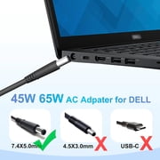65W LA65NS2-01 Laptop Charger AC Adapter for Dell Latitude 5400 5500 5480 7400 7480 7490 7390 3440 E5400 E5420 E5450 E5470 E6420 E6430 E6540 E7470 E7480 LA65NM130