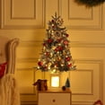 thumbnail image 6 of GAOMON 3 Ft Christmas Tree with 78 Multicolor Led Lights, Pre-Lit Artificial Christmas Trees with Lighting Potted Base, Snow Flocked, 8 Lighting Modes, Battery Operated, Christmas Decoration, 6 of 7