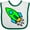 White and Green, variant on Inktastic Cute Green Rocket Boys or Girls Baby Bib