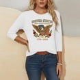 thumbnail image 6 of Women 250th Anniversary USA Patriotic Casual T Shirt, Graphic Printed Round Neck Top, Three Quarter Sleeve Pullover Blouse, 6 of 7